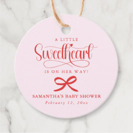 A little sweetheart Valentines girl baby shower フェイバータグ