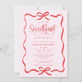 A little sweetheart Valentines girl baby shower 招待状 (正面)