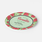 A Little Sweetie Summer Watermelon Baby Shower  ペーパープレート (アングル)