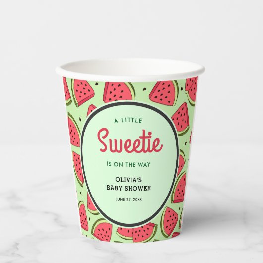 A Little Sweetie Summer Watermelon Baby Shower  紙コップ (正面)