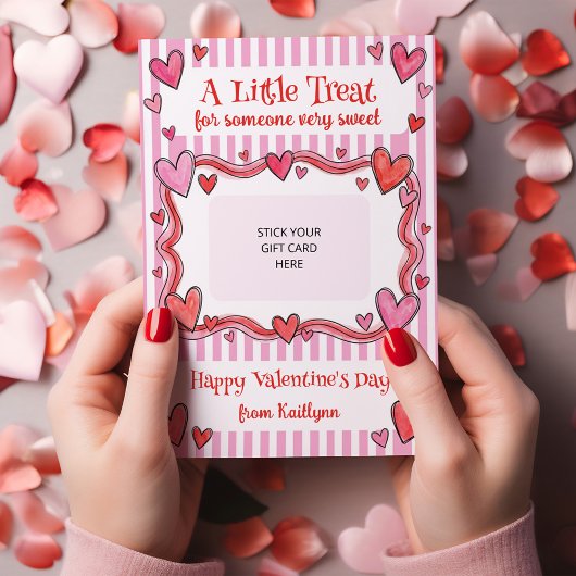 A Little Treat Valentine's Gift Card Holder Card 招待状