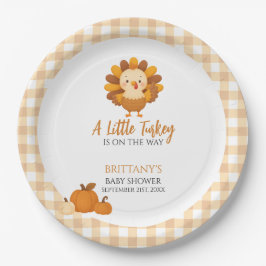 A Little Turkey Baby Shower Thanksgiving ペーパープレート