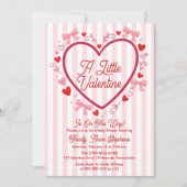 A Little Valentine Coquette Girl Baby Shower 招待状 (正面)