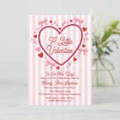 A Little Valentine Coquette Girl Baby Shower 招待状 (スタンド正面)