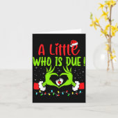 A Little Who Is Due Funny Christmas Pregnancy Anno カード (黄色い花)