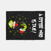 A Little Who Is Due Funny Christmas Pregnancy Anno フリースブランケット (正面(横))