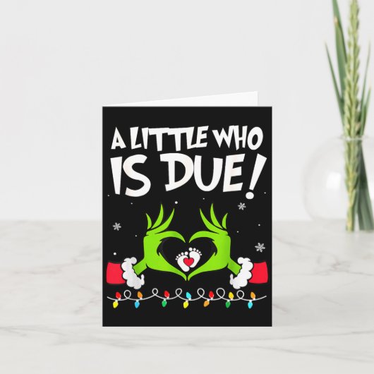 A Little Who Is Due Pregnancy Announcement Christm カード (正面)