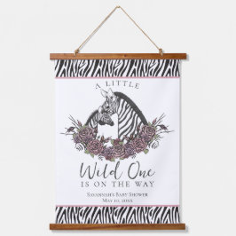 A Little Wild One Baby Zebra Print 吊り下げ型タペストリー