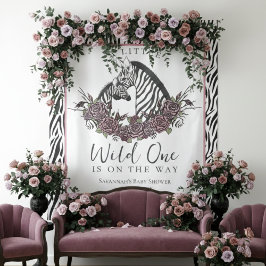 A Little Wild One Baby Zebra Print Backdrop タペストリー