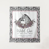 A Little Wild One Baby Zebra Print Backdrop タペストリー (正面)