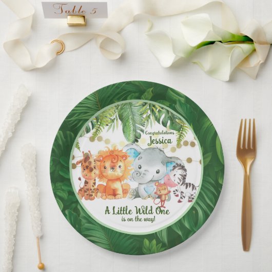 A Little Wild One Is On the Way ペーパープレート (ウェディング)