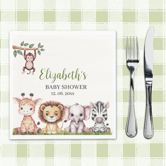 A Little Wild One is On the Way - Baby shower boy スタンダードランチョンナプキン