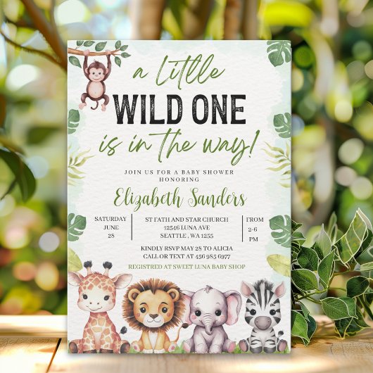 A Little Wild One is On the Way - Baby shower boy 招待状
