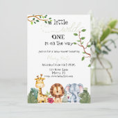 A Little WIld One is on the way Safari Animalベビー 招待状 (スタンド正面)