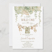 A Little Wild One is on the Way Safari Baby Shower 招待状 (正面)