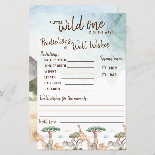 A Little Wild One Predictions & Well Wishesゲーム (正面/裏面)