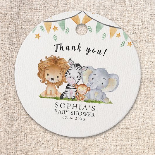 A Little Wild One Safari Animals フェイバータグ