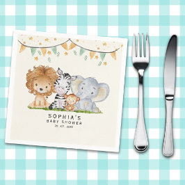 A Little Wild One Safari Animals Baby Shower スタンダードカクテルナプキン