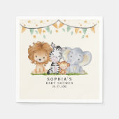 A Little Wild One Safari Animals Baby Shower スタンダードカクテルナプキン (正面)