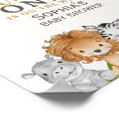 A Little Wild One Safari Animals Baby Shower ポスター (角)