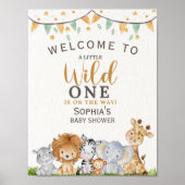 A Little Wild One Safari Animals Baby Shower ポスター (正面)