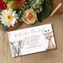 A Little Wild One Safari Baby Animals Baby shower エンクロージャーカード