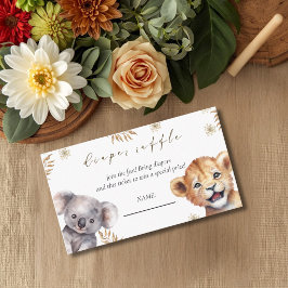 A Little Wild One Safari Baby Animals Baby shower エンクロージャーカード