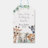 A Little Wild One Safari Baby Animals Baby shower ギフトタグ (正面)