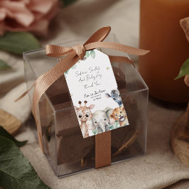 A Little Wild One Safari Baby Animals Baby shower ギフトタグ