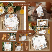 A Little Wild One Safari Baby Animals Baby shower ギフトタグ
