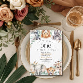 A Little Wild One Safari Baby Animals Baby shower 招待状