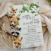A Little Wild One Woodland Animals Baby Shower 招待状