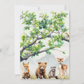A Little Wild One Woodland Animals Baby Shower 招待状 (裏面)