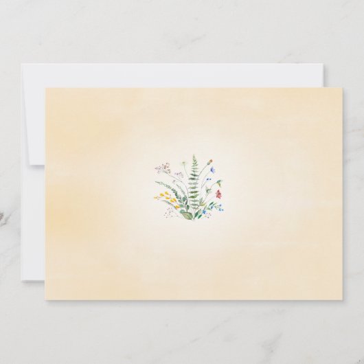 A Little Wildflower Baby Girlの子供の誕生日写真 招待状 (裏面)