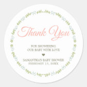 A Little Wildflower Baby Shower ラウンドシール (正面)