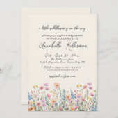 A Little Wildflower Baby Shower 招待状 (正面/裏面)