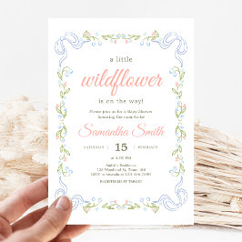 A Little Wildflower Baby Shower 招待状