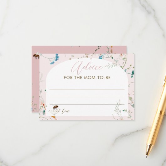 A little Wildflower Baby Shower Advice for Mom  エンクロージャーカード (正面/裏面インサイチュ)