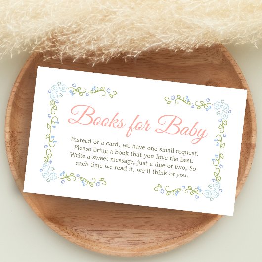 A Little Wildflower Baby Shower Books for Baby エンクロージャーカード