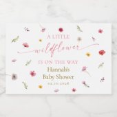 A Little Wildflower Baby Shower Champagne スパークリングワインラベル (シングルラベル)