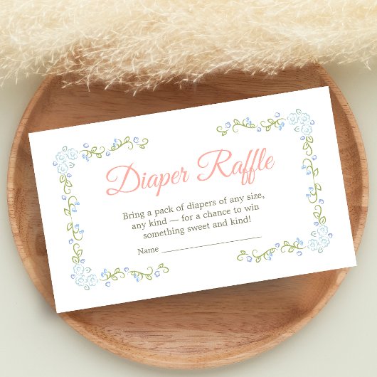 A Little Wildflower Baby Shower Diaper Raffle エンクロージャーカード