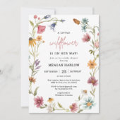 A Little Wildflower Baby Shower Girl Invitation 招待状 (正面)