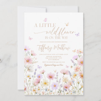 A Little Wildflower Baby Shower Invitation  招待状