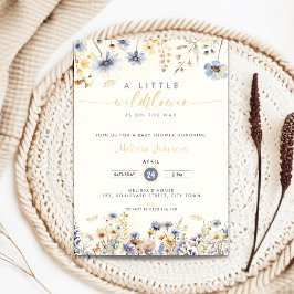 A Little Wildflower Baby Shower Invitation Spring 招待状