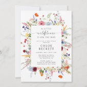 A Little Wildflower Colorful Floral Baby Shower 招待状 (正面)