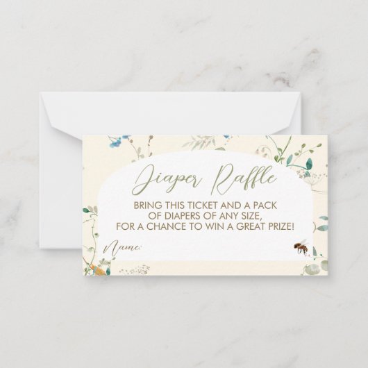 A little Wildflower Diaper Raffle Enclosure Card ノートカード (正面)