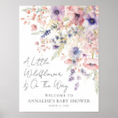 A Little Wildflower Floral Baby Shower Welcome ポスター (正面)