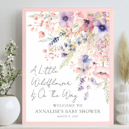 A Little Wildflower Floral Baby Shower Welcome ポスター