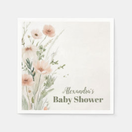 A Little Wildflower Girl  Baby Shower スタンダードカクテルナプキン