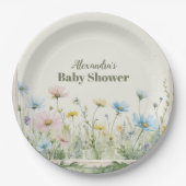 A Little Wildflower Girl Baby Shower  ペーパープレート (正面)